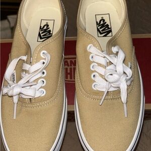Vans Beige Canvas Lace-Up Shoes